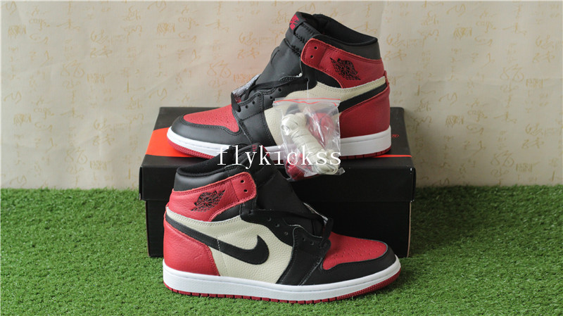 Authentic Air Jordan 1 Bred Toe 2018